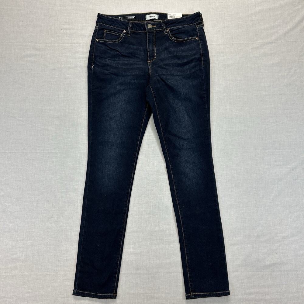 Sonoma NEW Supersoft Stretch Jeans Women's 12 Regular Mid Rise Skinny Blue Denim